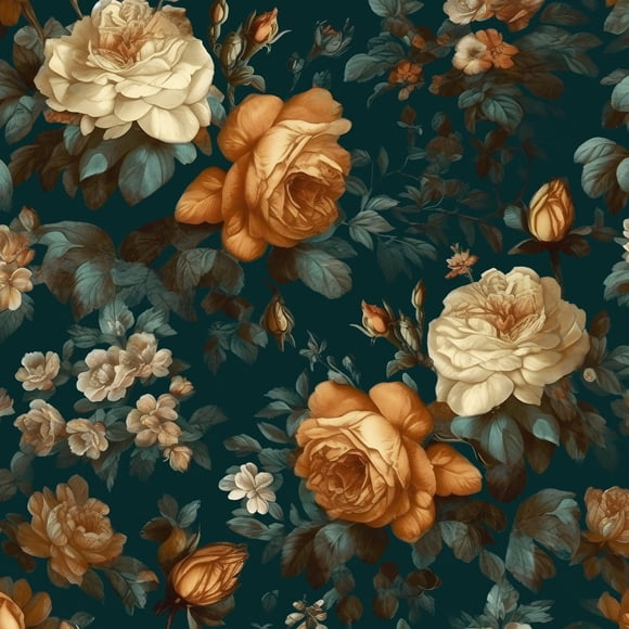 Papel pintado Fvlow Vinyl Floral Verde Oscuro 44,5 cm x 10 cm
