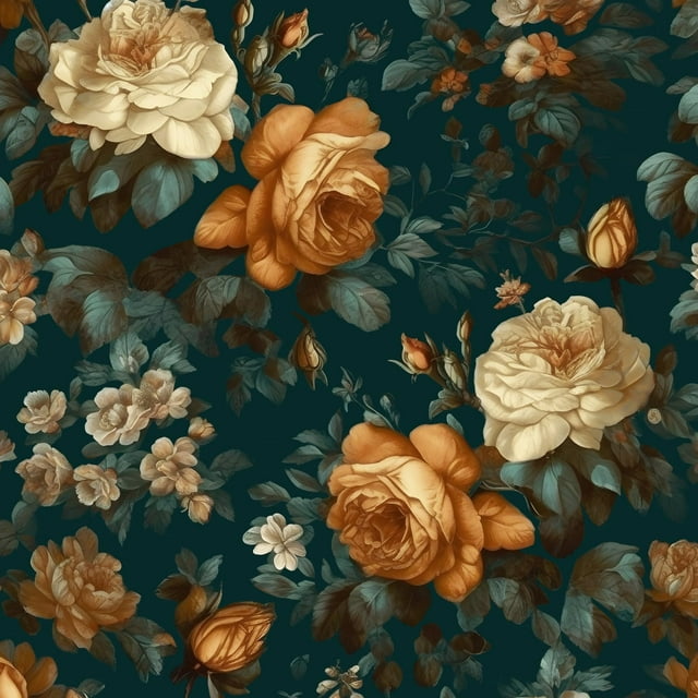 Papel pintado Fvlow Vinyl Floral Verde Oscuro 44,5 cm x 10 cm