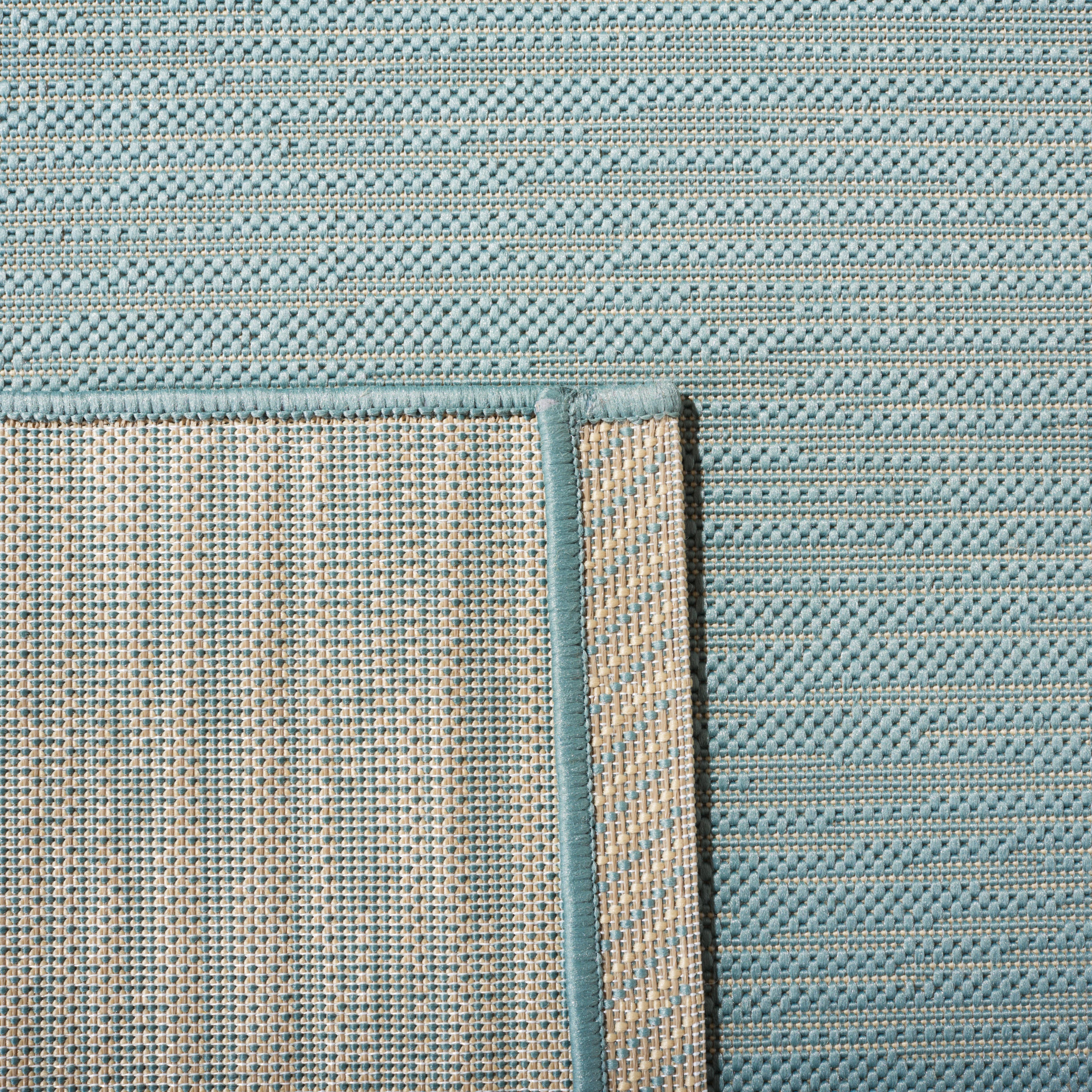 SAFAVIEH Courtyard Alana Contemporary Indoor/Outdoor Area Rug, 5'3" x 7'7", Aqua/Cream