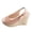 Pink, variant on Platform Wedge Sandals for Women Comfortable Ankle Strap High Heel Wedges Fashion Leather Peep Toe Summer Dress Shoes Beige Size 8
