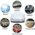 thumbnail image 4 of 6 Layers Car Cover Waterproof All Weather for Automobiles, Outdoor Full Cover Rain Sun UV Protection with Zipper Cotton, Universal Fit for Sedan (186-193 inch), 4 of 8