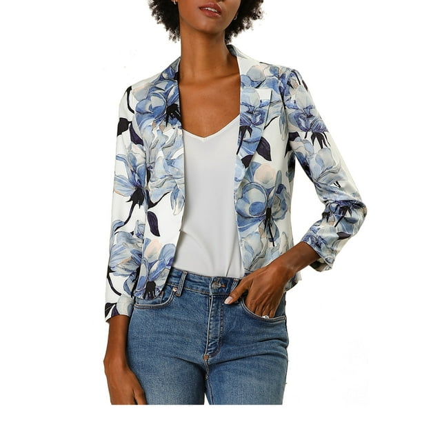 Floral print shop blazer
