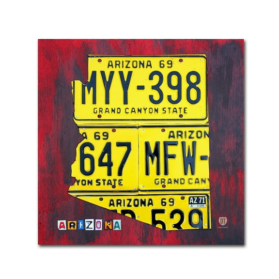 Arizona License Plate' Canvas Art by Design Turnpike