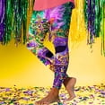thumbnail image 6 of Womens 2026 Mardi Gras Printed Leggings Tummy Control High Waist Yoga Pants Athletic Fashion Carnival Tights Casual Fashion Bottom Pant Purple 4 M, 6 of 6