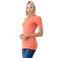 thumbnail image 3 of Simply Fashion Basic Crewneck Short Sleeve T-Shirts - Stretch Cotton Spandex,AshCopper,Large, 3 of 4
