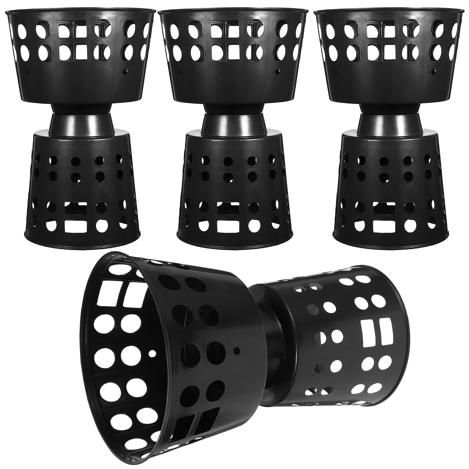 Raindrops Black Plastic Floral Arrangement Bases, 4pcs Set, Craft Supplies with Fine Workmanship