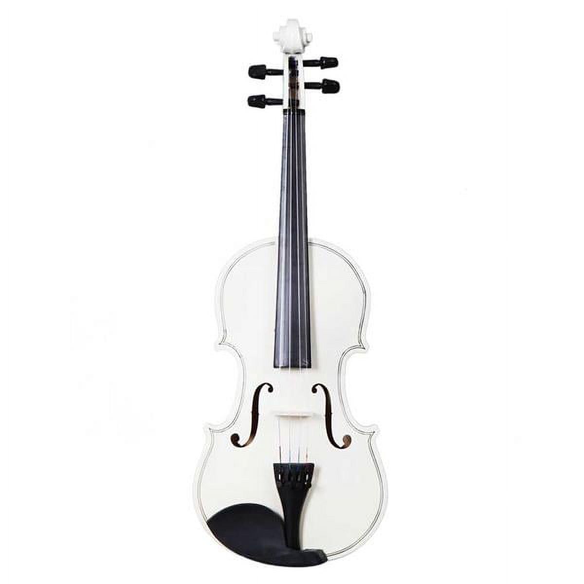 New 4/4 Full Size Acoustic Violin Set - White Finish with Case, Bow & Rosin, Complete Beginner Violin Starter Kit
