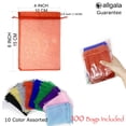thumbnail image 2 of Allgala 100 Count Orangza Gift Party Favor Bags with Drawstring-4x6 Inch-Assorted-PF53100, 2 of 2