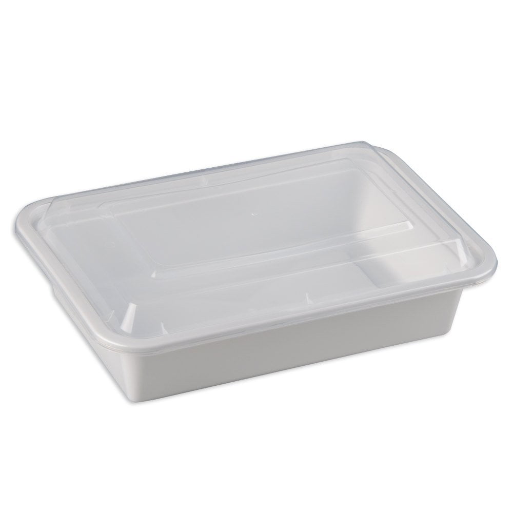 Download SafePro 38 oz. White Rectangular Microwavable Container ...