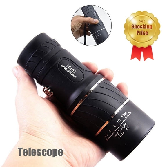 Ton 16X52 Telescope Portable Monocular Super Power OPTICS BAK4 High Night Binoculars
