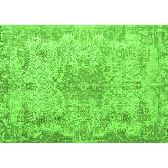 Ahgly Company Indoor Rectangle Persian Green Traditional Area Rugs, 5' x 7'