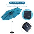 thumbnail image 2 of cadeninc 9 ft. Aluminum Market Solar LED Patio Umbrella in Blue, 2 of 5