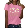 thumbnail image 2 of NSLGXD Women's T-Shirts Summer Short Sleeve Crew Neck Shirts Fashion Cute Sunflower Print Tees Ladies T Shirts, 2 of 4