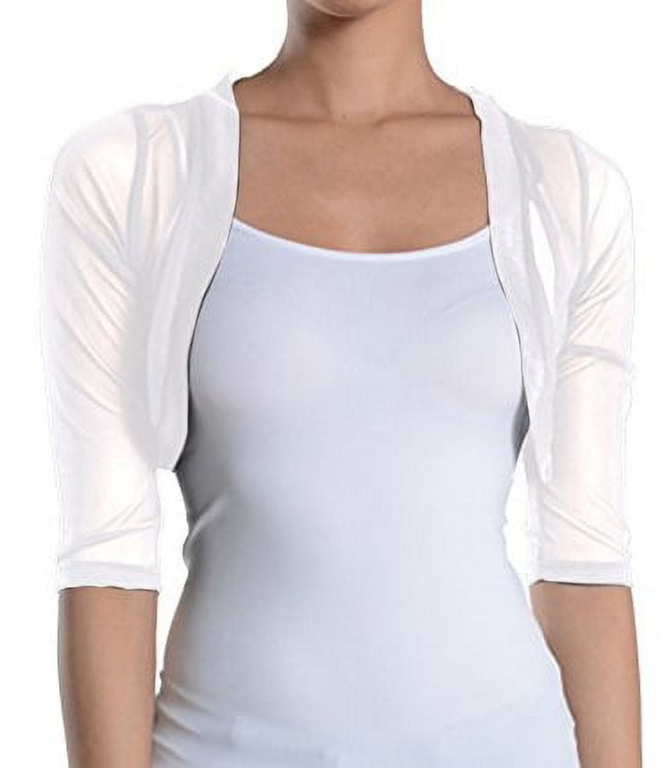 Fashion Secrets Women's Sheer Chiffon Bolero Shrug Jacket Cardigan