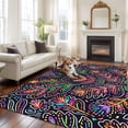 thumbnail image 2 of Area Rug for Living Room, Mexico Flower Non-Slip Indoor Large Carpet for Bedroom/Dining Room, Abstract Geometric Colorful Floral Plant Washable Low-Profile Rectangle Floor Runner Rugs - 5 x 8 Ft, 2 of 8