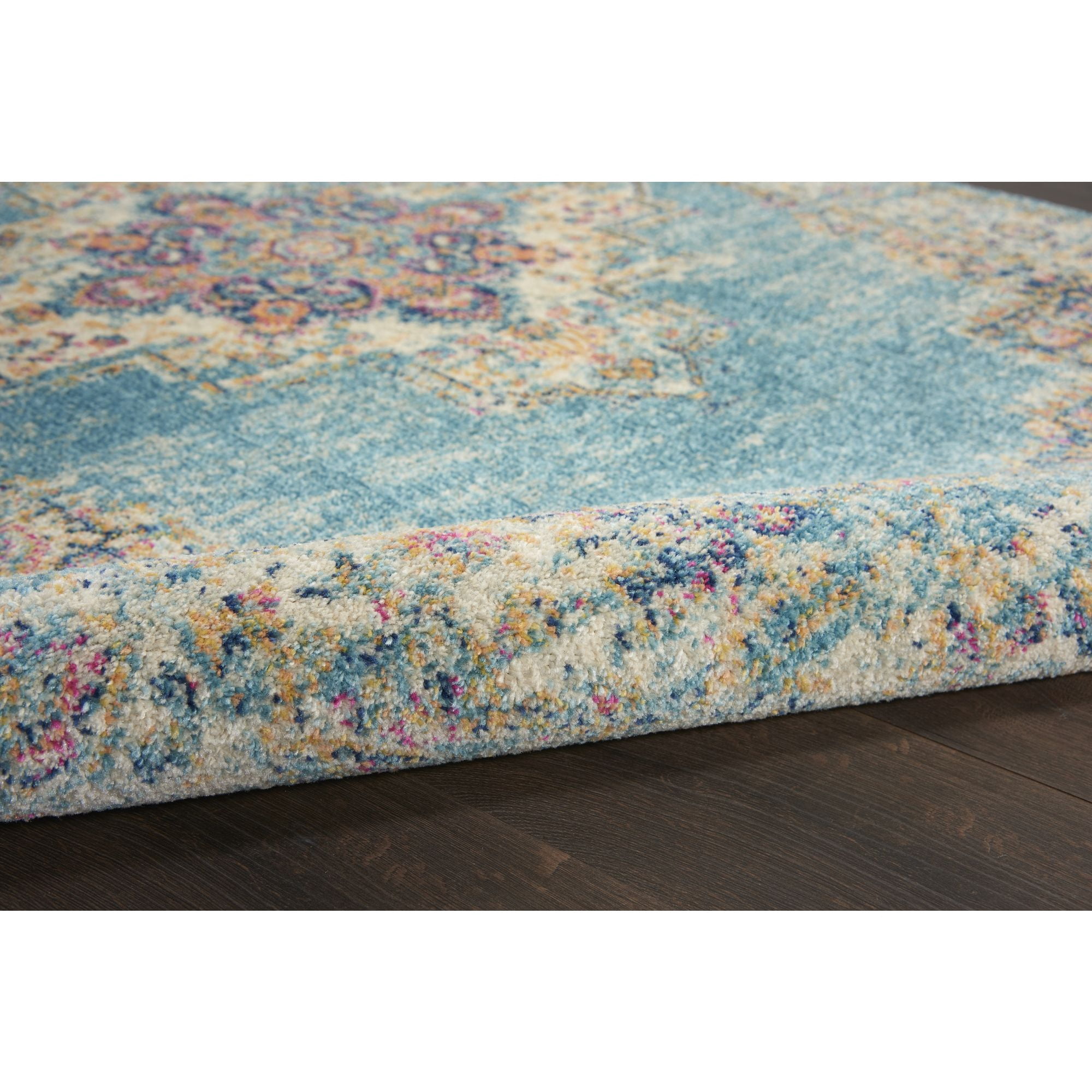 Nourison Passion Medallion Bohemian Indoor Rug Light Blue 1'10" x 6'