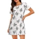 thumbnail image 1 of Disketp Funny Chicken para Camisón Corto de Manga Corta para Mujeres, Camisón Cómodo con Escote Redondo, Bonito y Confortable, 1 of 6