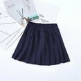 thumbnail image 4 of YUUMIN Youth Girls High Waist Classic Pleated Skirts School Mini A-line Skirt Flared Skater Uniform Navy Blue 130, 4 of 4