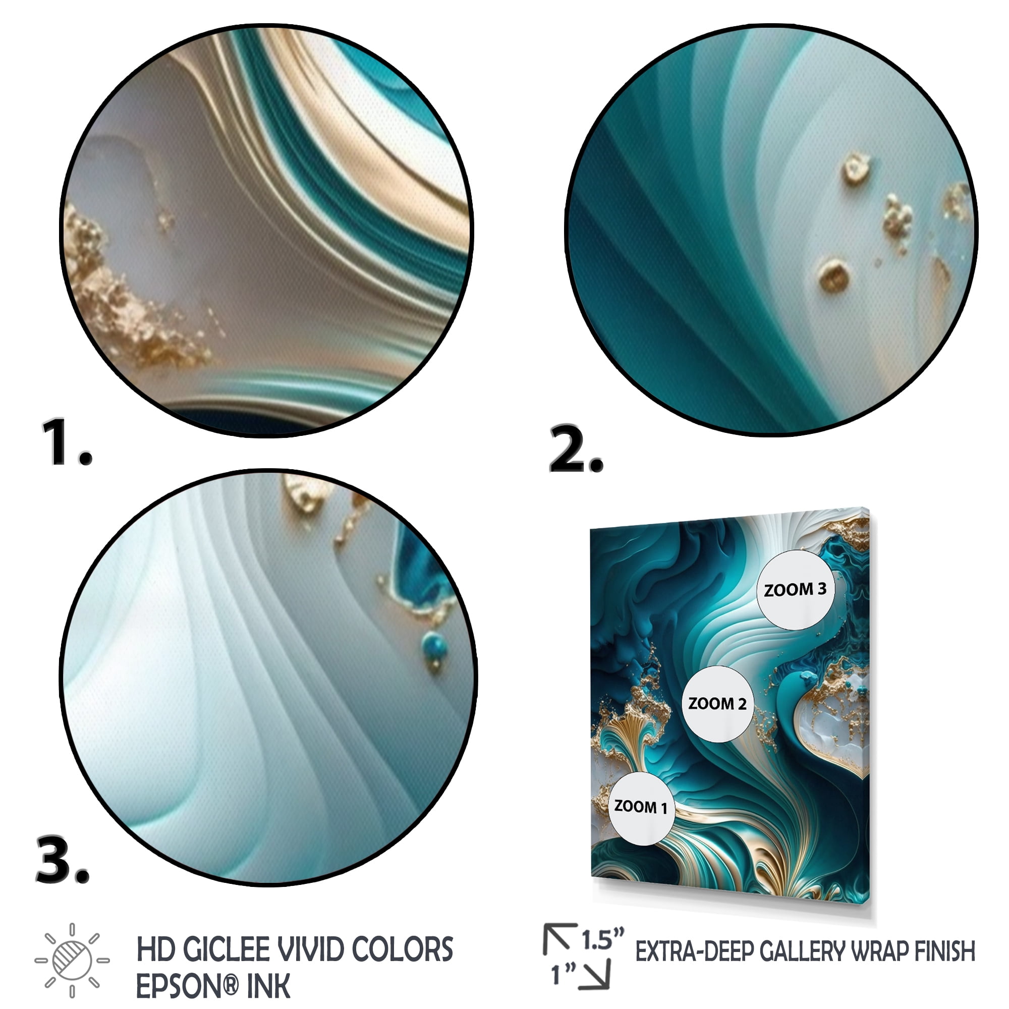 Designart Abstract Geode Turquoise III Canvas Wall Art