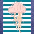 thumbnail image 3 of CafePress - Blue White Bold Stripes Hand Drawn Jellyfish Women - Womens Tri-blend T-Shirt, 3 of 4