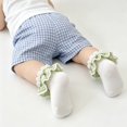 thumbnail image 2 of Miaouyo Toddler Girl Ruffles Ankle Socks Stretchy Breathable Plaid Lace Dress Socks, 2 of 9
