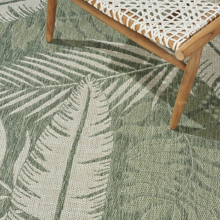 Nourison Garden Oasis Indoor/Outdoor Green Ivory 6' x 9' Area Rug