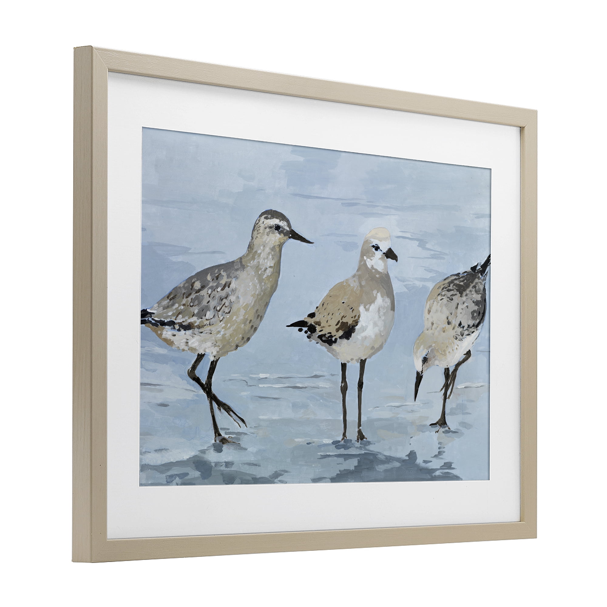 Stupell Industries Sandpipers Beach Coastal Scene Birch Framed Print Under Glass, design by Lorenzo Collective