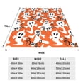 thumbnail image 6 of LNWH Halloween Holiday Orange Ghosts Pattern Throw Blanket, Flannel Sofa Blankets for All Seasons, 60"x50", 6 of 8