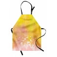 thumbnail image 1 of Watercolor Apron Spring Meadow with Silhouette of Flower Grass and Butterfly Artwork, Unisex Kitchen Bib Apron with Adjustable Neck for Cooking Baking Gardening, Earth Yellow Pale Pink, by Ambesonne, 1 of 3