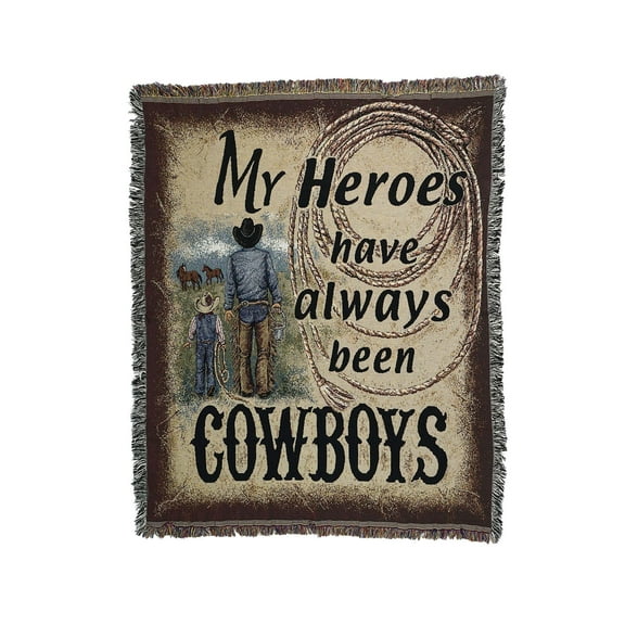 Simply Home 50" x 60" My Hero Rustic Cowboy Throw Blanket - Black/Brown