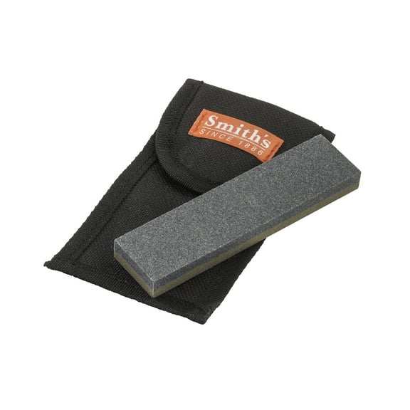 Smith's  50921 4" Dual Grit Sharpening Stone with Pouch Gray