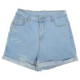 thumbnail image 1 of Pantalones cortos de mezclilla para mujer Pantalones cortos de verano con estampado de moda Pantalones cortos de mezclilla de pol HOMEMAXS MX13976054, 1 of 6