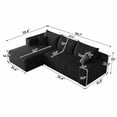 thumbnail image 7 of Lunale 95" L-Shaped Modular Sectional Sofa, No Assembly Required, Boneless Corduroy Cloud Couch for Living Room, Black(Left Facing Chaise), 7 of 7