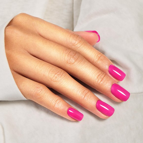 Kit de uñas postizas adhesivas Vneffabler Hot Pink cuadradas, 34 piezas
