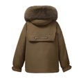 thumbnail image 5 of TFEOQRY Fashion Women Cotton Padded Coats Casual Comfortable Long Sleeve Hooded Pocket Drawstring Parkas Coffee, 5 of 7