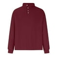 thumbnail image 6 of IROINNID Savings Long Sleeve Shirts for Men Casual Solid Color V Stand Collar Bottoming Shirt Turtleneck Blouse,Red, 6 of 6