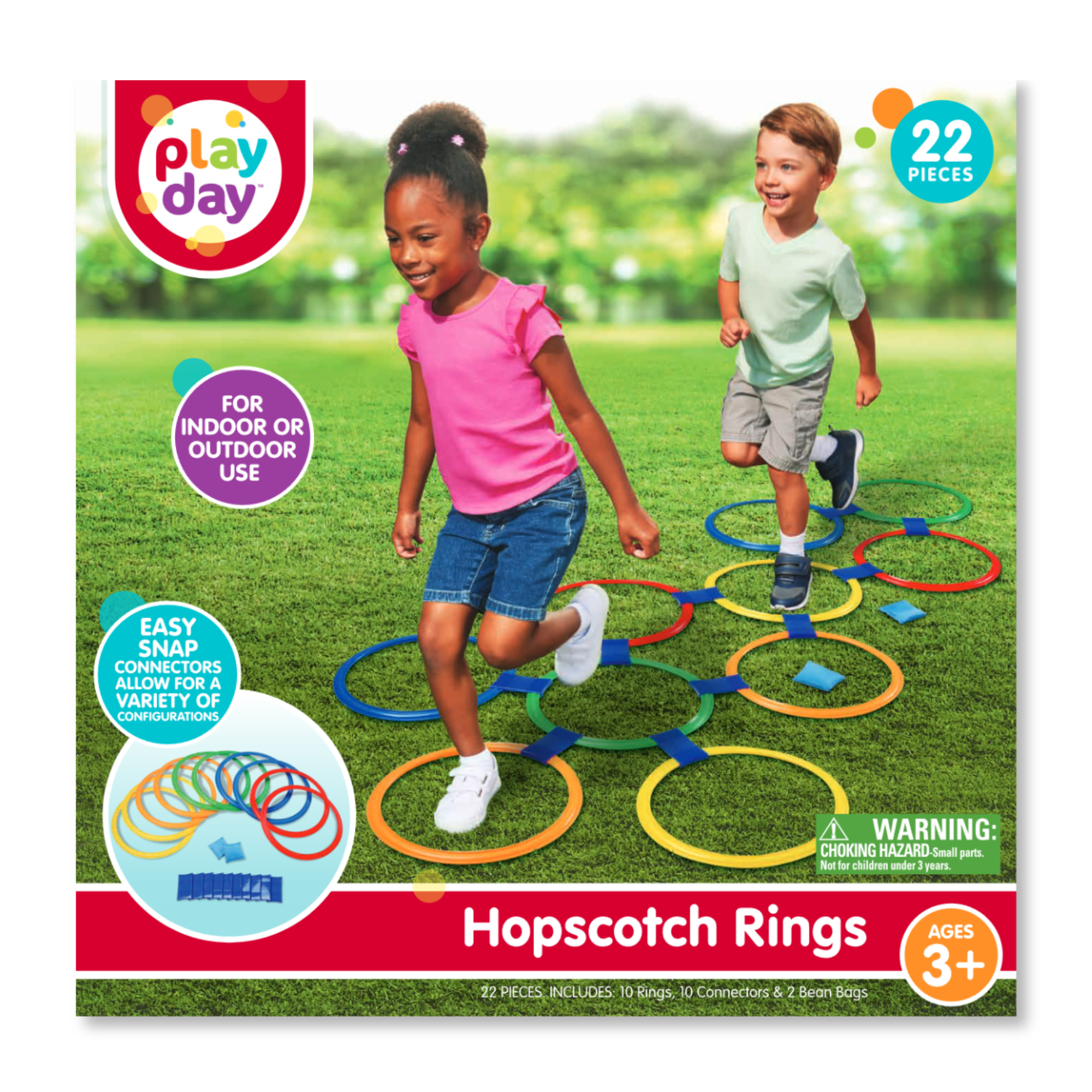 Play Day Hopscotch Rings, Kid's Outdoor Sports, Ages 3-99