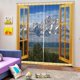 thumbnail image 5 of Juego de 2 cortinas de puerta de ventana de paisaje de paisaje persianas decoración impresa en 3D 5 # Zulema Cortina de ventana, 5 of 8