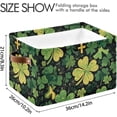 thumbnail image 4 of St. Patrick's Day Shamrock Storage Basket with Handles Collapsible Storage Bins Canvas Fabric Storage Organizer for Shelves Closet Bedroom Living Room 2Pack Decor Gifts, 4 of 7