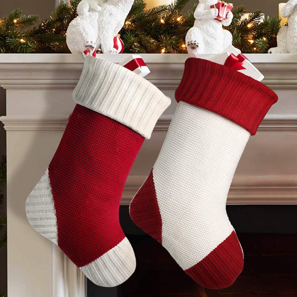 Christmas Stockings 2 Pack 18 Inches Large Heavy Stockings Rustic