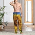 thumbnail image 2 of Gukieu Sky Golden Sunflower Field A Print Men's Home Trousers, Elastic Drawstring Home Pajamas Clothing Suitable for Adult Men-Small, 2 of 6