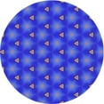 thumbnail image 1 of Ahgly Company Machine Washable Indoor Round Transitional Canary Blue Area Rugs, 5' Round, 1 of 7