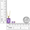 thumbnail image 2 of 18K Yellow Gold Plated Silver Purple Amethyst and Black Diamond Pendant and Earrings Jewelry Set for Women (16.07 Cttw, Gemstone February Birthstone, Emerald Cut 18X13MM and 6X4MM, with 18 inch Chain), 2 of 3