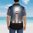 thumbnail image 4 of Sikiie Peggy's Cove Lighthouse Print Men's Hawaiian Shirt, Summer Beach Button Pocket Short Sleeve T-Shirt,Medium, 4 of 7