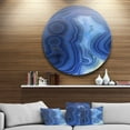 thumbnail image 1 of Designart - Blue Agate Stone Design' Disc Abstract Metal Circle Wall Art Print, 1 of 4