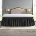 thumbnail image 3 of NEWEEN Wrap Around Bed Skirts for Full Beds 15 Inches Drop, Black Elastic Dust Ruffles Easy Fit Wrinkle & Fade Resistant Silky Luxurious Fabric Solid Machine Washable, 3 of 8