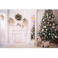 thumbnail image 2 of XDDJA Polyester Fabric 7x5ft Green Christmas Tree Photo Backgrounds White Fireplace Cute Rabbit Gift Photography Backdrops for Child, 2 of 2