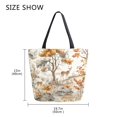 thumbnail image 5 of FORMRS Womens Canvas Tote Bag with Zipper Inner Pocket Shoulder Handbag, Forest Pattern, 5 of 7