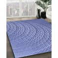 thumbnail image 3 of Ahgly Company Jeans Ronds Lavables en Machine Intérieur Transitionnel Tapis Bleu, 7 Pieds Rond, 3 of 7