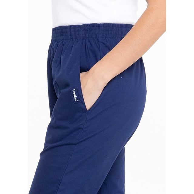 Landau Essentials Women's Relaxed Fit Scrub Pants, Black, 1 Count